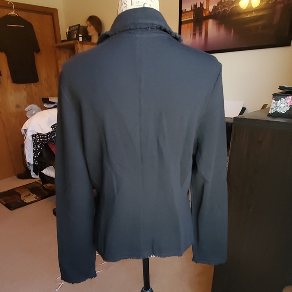 Talbots Large black fringe hem black jacket/blazer - Picture 4 of 8
